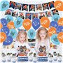 Deco Anniversaire Loup Anniversaire Décorations Loup Ballons Anniversaire Loup Décorations Gâteaux Wolf Bannière Anniversaire Wo