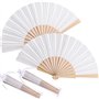 2 Pièces Éventail en Bois Éventails Pliables à Main en Tissu Ventilateurs de Poche Éventail d’Artisanat Cadeau d’Éventail avec C