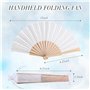 2 Pièces Éventail en Bois Éventails Pliables à Main en Tissu Ventilateurs de Poche Éventail d’Artisanat Cadeau d’Éventail avec C