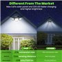 FOMYHEARD Lampe Solaire Exterieur Detecteur de Mouvement, 229 LEDs Lumiere Solaire Exterieur avec Télécommande, Tête Pivotante E