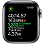 Apple Watch Series 4 (GPS + Cellulaire, 44MM) - Coque Acier Inoxydable Noir Sidéral avec Bracelet de Sport Noir (Reconditionné)