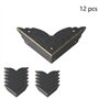 Tonquu Lot de 12 Protections d'angle Vintage - Style Antique - en métal - pour décorer Les Bords de Meubles - pour Table ou Coff