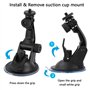 TEKCAM Support à Ventouse Suction Cup Mount pour Action Caméra, Fixation Ventouse Voiture Support Pare Brise Compatible avec Gop