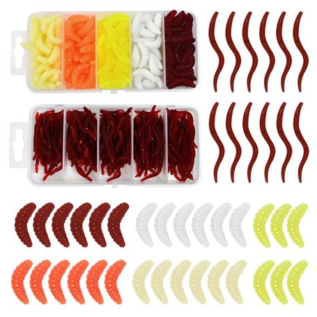 VGECEE 350PCS Leurres de Pêche en Plastique Souple