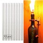 Lot de 12 Mèches en Fibre de Verre de Rechange pour Lampes Torches 25 cm Mèche en Fibre de Verre pour Eclairage Décor Extérieur 