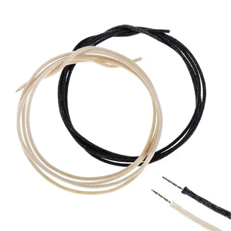 Alnicov Câble de guitare pré-étamé de 1.0 m - 22 AWG - 22 ga - Revêtement en tissu Style vintage