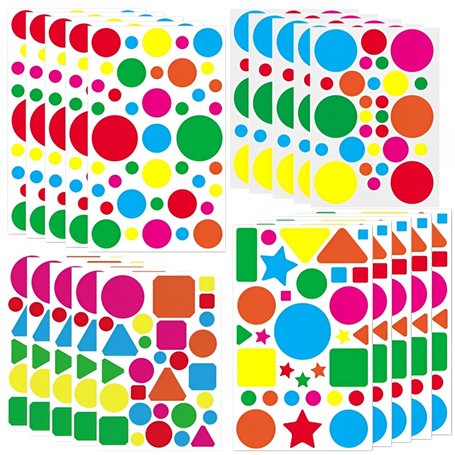SamHeng 655 Pièces Autocollants Colorés en Formes Géométriques