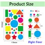 SamHeng 655 Pièces Autocollants Colorés en Formes Géométriques, 13mm-74mm Rectangle Triangle Carré Étoile Ronds Gommettes Autoco