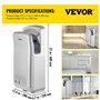 VEVOR Sèche-mains à jet, sèche-mains à lame électrique commercial de qualité supérieure, sèche-mains à air ABS avec filtration H