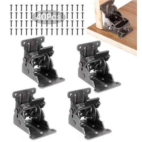 TopDirect 4 Pieces Pliable Verrouillage Extension Table Lit Jambe Pieds Pliable Support de Fixation avec 46pcs de Vis