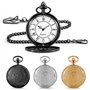 BYZESTY Lot de 3 montres de poche vintage avec chaîne - Montre de poche à quartz rétro avec chaîne - Montre de poche rétro avec