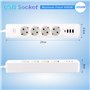 Multiprise USB 4 Prises avec 4 Ports USB Multiprise avec Interrupteur (16A/4000W)