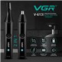 VGR Tondeuse Nez et Oreille 2 en 1 pour Homme - Fixation Sourcils/Corps - Étanchéité IPX5 - Batterie rechargeable de 150 min - É