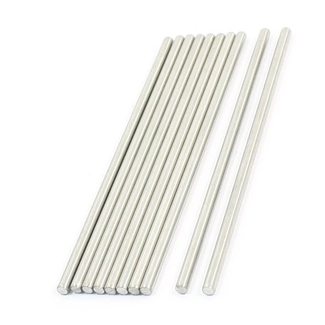 sourcingmap 10 pièces Tige Acier 3mm x 90mm en acier inoxydable tige ronde essieu pour modèle de voiture RC pièce