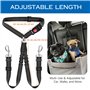 Réglable Double Ceintures de Sécurité pour Chien pour Voiture avec Absorption des Chocs pour Chien