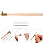 CENPEK Crochet à tambour avec 3 aiguilles (0,7 mm-1 mm-1,2 mm) - Kit d'outils de crochet en bois interchangeables pour broderie 