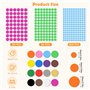 YARVPUV 5664 Pieces Gommettes Autocollantes Rondes 20mm 15mm 10mm Couleur Codage Étiquettes 16 Couleurs Gommettes Rondes pour Ca