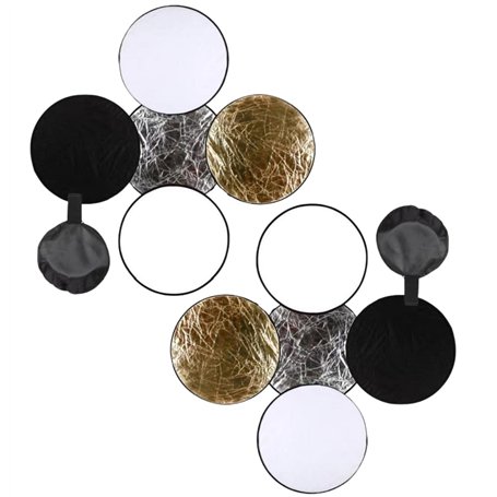 Lot de 2 5-en-1 Photographie Diffuseur,Panneau Réflecteur Photo Pliable,pour L'Éclairage Photo en Studio Ou Extérieur.