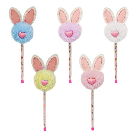 Stylos À Gel Oreilles De Lapin En Peluche 5 Pièces