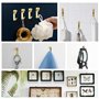Lot de 136 crochets dorés pour cadre photo, mur, salle de bain