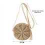 MEMOFYND 1 sac rond en paille - Sac à bandoulière bohème tressé - Sac de plage simple - Sac à main à pompons - Convient pour les