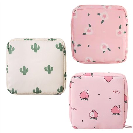 3 pièces sac de serviette hygiénique menstruelle sac hygiénique