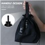 JTMKYO Sac à déjeuner noir 1 pièce, sac isotherme avec cordon de serrage, grande capacité pour les repas, sac à bento portable,