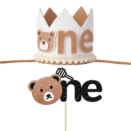 NYGGTYK 1 1Er Chapeau d'anniversaire Et 1 Insert De Carte À Gâteau