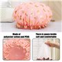 Lot de 2 bonnets de douche à double couche pour femme - Cache-oreilles étanches - Élastique - Réutilisables - Convient pour la s