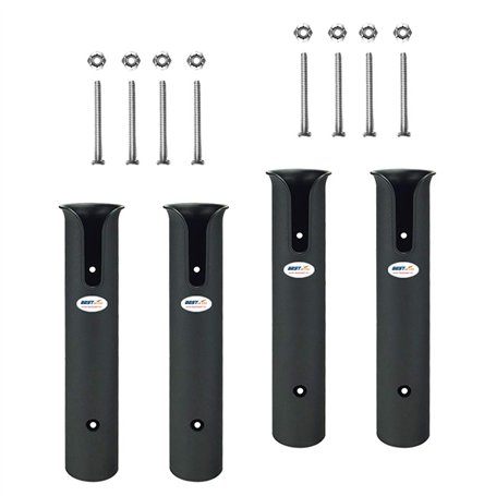 OXFUZZ 4X Pêche Porte-Cannes de Bateau 4 Tubes avec 8 pièces Vis de Montage pour Pêche Bateaux Marine Kayak - Noire