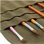 iwobi Sac a Crayon de Toile pour Aquarelles,Peinture à L’huile Pinceaux, Brosses, Rouleaux (Crayons non Inclus)