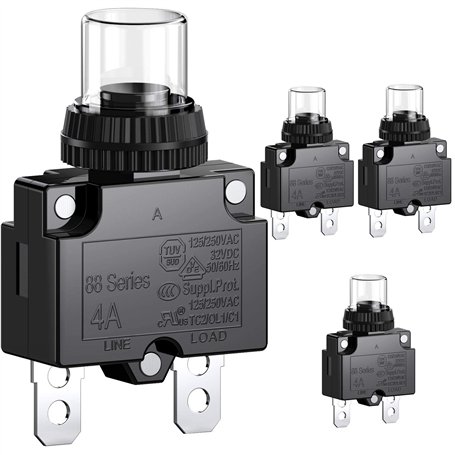 CLDIY Lot de 4 interrupteurs de puissance 4 A avec protection contre les surcharges thermiques