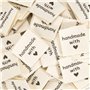 Etiquette en Tissu Fait Main 100 Pièces Lavables Étiquette Couture Décoratives Artisanales Personnalisées pour DIY Accessoires S