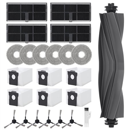 BUCOMTU Kit 24 pcs pour Dreame L10s Ultra Gen 2/Mova E30 Ultra/L10s Pro Ultra Heat/X30 Ultra: 1 brosse principale