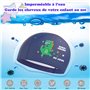Echehi Bonnet de Bain pour 2 pièces Dinosaures Garçon, Bonnet de Bain Enfants en Polyester Imperméable, Bonnet Piscine Enfant