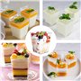 Vexillic Tasses à Dessert, 50 Pièces Gobelets à Dessert 150ml Verrine Dessert Transparent Coupes Carrés Réutilisables pour Tiram