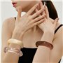 XFSRG Set de Bracelets en Résine 3 Bracelets Géométriques Minimalistes Transparent Marron et Crème Accessoires Mode Femme Légers