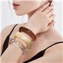 XFSRG Set de Bracelets en Résine 3 Bracelets Géométriques Minimalistes Transparent Marron et Crème Accessoires Mode Femme Légers