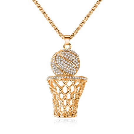 Collier de basket-ball avec pendentif en forme de panier de basket-ball pour les joueurs de basket-ball