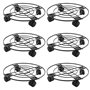 JEUIHAU Lot de 6 paniers de fleurs en métal de 27 cm avec roue de frein pivotante