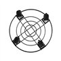 JEUIHAU Lot de 6 paniers de fleurs en métal de 27 cm avec roue de frein pivotante, porte plante a roulettes, support rond robust