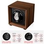 Fousenuk remontoir montre automatique avec moteur silencieux, 2 modes réglage, carré couleur noyer boîte de montre avec port cha