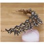 Frcolor 1 pc Vintage Baroque Couronne Alliage Coiffure Tiare De Mariée Hairband Accessoire De Cheveux De Mariage Bandeau (Noir)