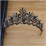 Frcolor 1 pc Vintage Baroque Couronne Alliage Coiffure Tiare De Mariée Hairband Accessoire De Cheveux De Mariage Bandeau (Noir)