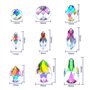 108 Pièces AB Gemmes Acrylique Clair Strass Cristal à Coudre, Rhinestone à Coudre Boutons en Cristal Flatback pour Vêtements Rob