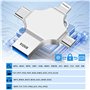 uvervint Clé USB 512Go 4 en 1 Cle USB Grande Capacité Pen Drive 512Go Clef USB 3.0 pour Photo/Vidéo/iOS/Android/PC/Tablet, Argen