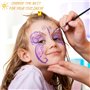Peinture Corporelle pour Le Visage, 15 Couleurs Palette de Maquillage Enfants avec 2 Pinceaux, 32 Pochoir, Kit Maquillage Enfant