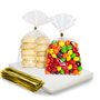Olakin Sachets Transparents Bonbons[100 Pièces], 18 x 25cm Sachet Plastique Transparent, pour Emballer des Biscuits Gâteau au Ch