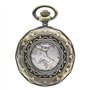 TREEWETO Montre de Poche Montres Goussets mécanique pour Homme en Bronze à chaîne, Lune Soleil Tournant 24 Heures Afficher Cadra