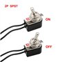 FULARR 6Pcs Professionnel Voiture Mini Commutateur à Levier avec Pré-Câblé, ON-OFF 2 Positions 2 Broches SPST Métal Interrupteur